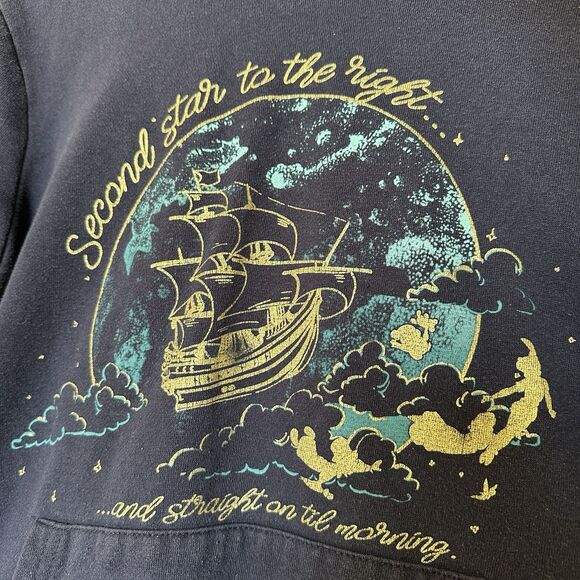 Disney Peter Pan Gold Flying Jolly Roger Women’s Juniors Hoodie XL  Hot Topic - Picture 2 of 7